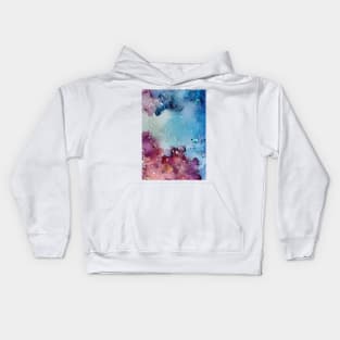 Pink and blue abstract art Kids Hoodie